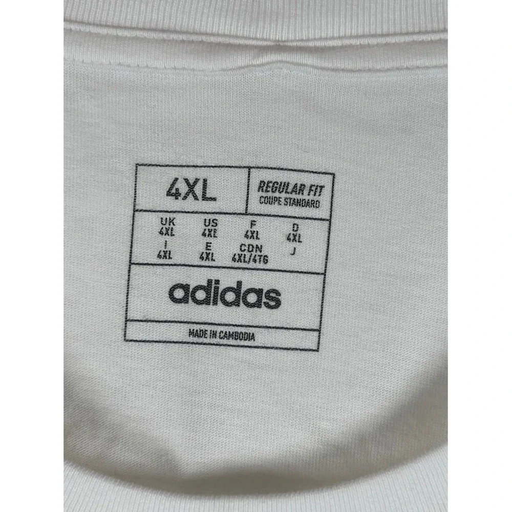 Adidas Men's 4XL White M Flame Tee T-Shirt Multi Sport‎ Regular Fit